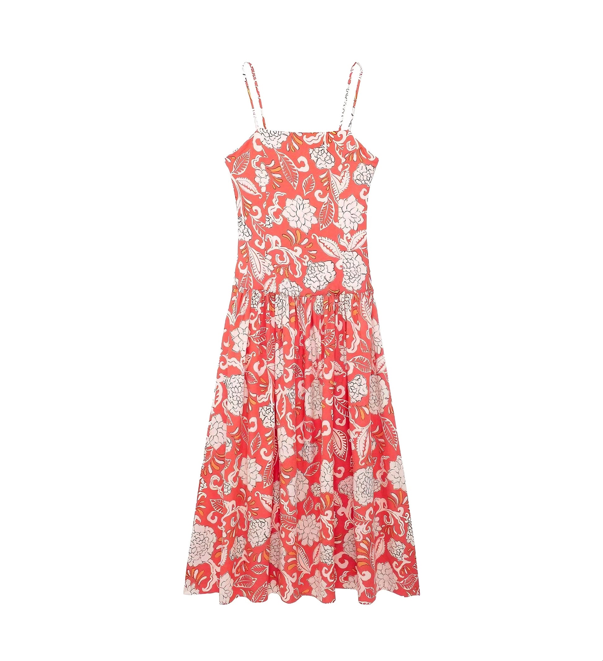 Summer Women Clothing Imitation Bamboo Linen Printing Sliped hem Dress