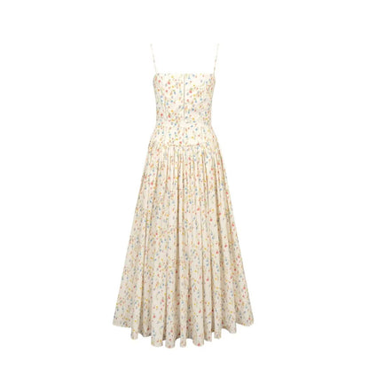Vacation Dress Women Summer French Sexy Cutout Puffy Sling Dress wears