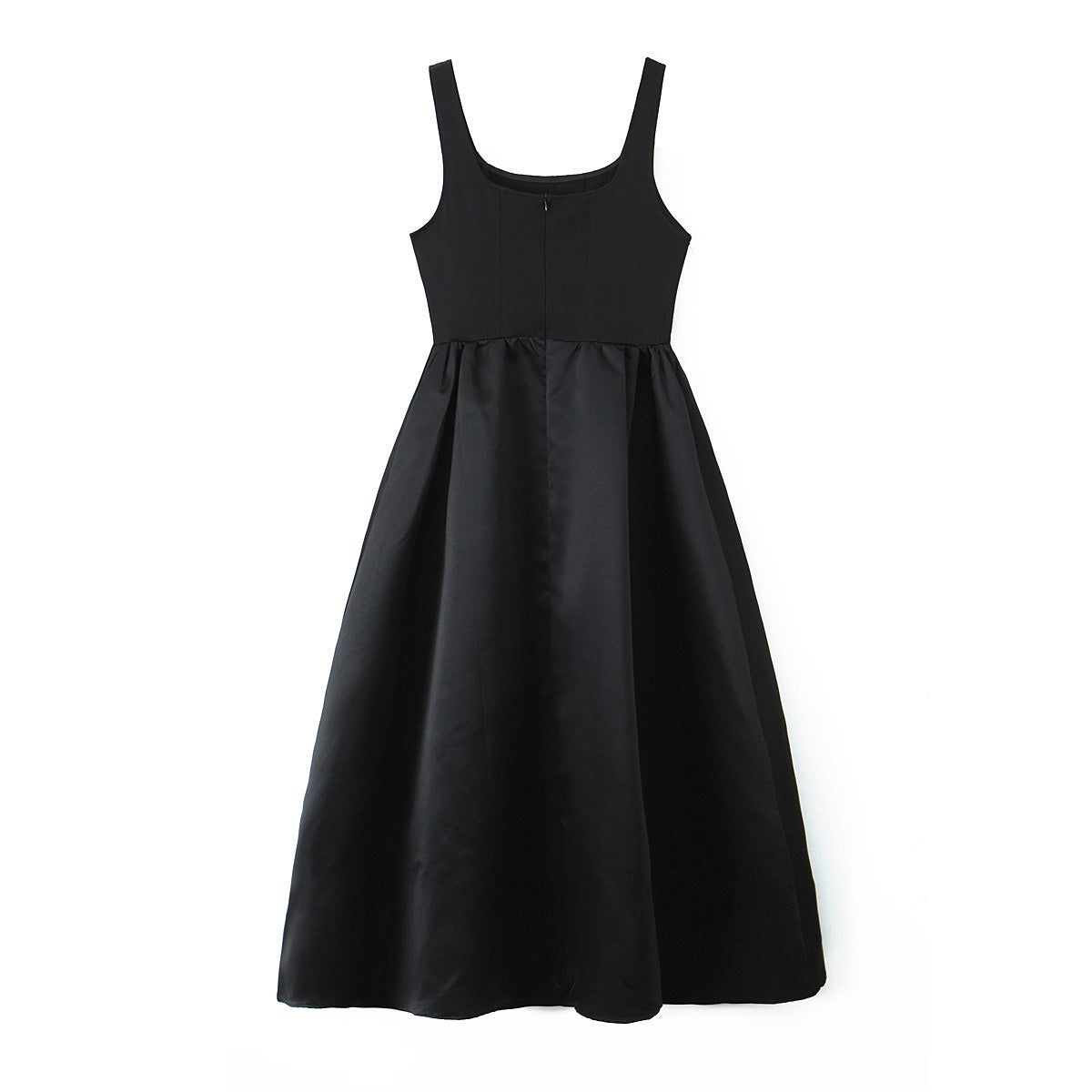Maxi Dress Women Solid Color Frill Straped Slim Patchwork Casual Sling
