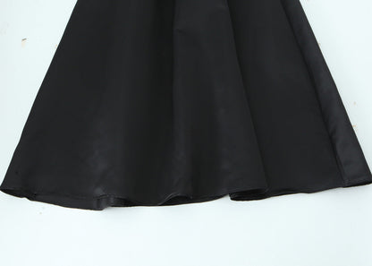 Maxi Dress Women Solid Color Frill Straped Slim Patchwork Casual Sling