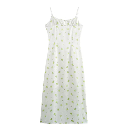 Summer Women Clothing Casual Simple Printing Slip fashion hem Dresses.