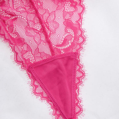 Lace Underwear Two Piece Set Embroidery Floral Sexy Suit Undefined