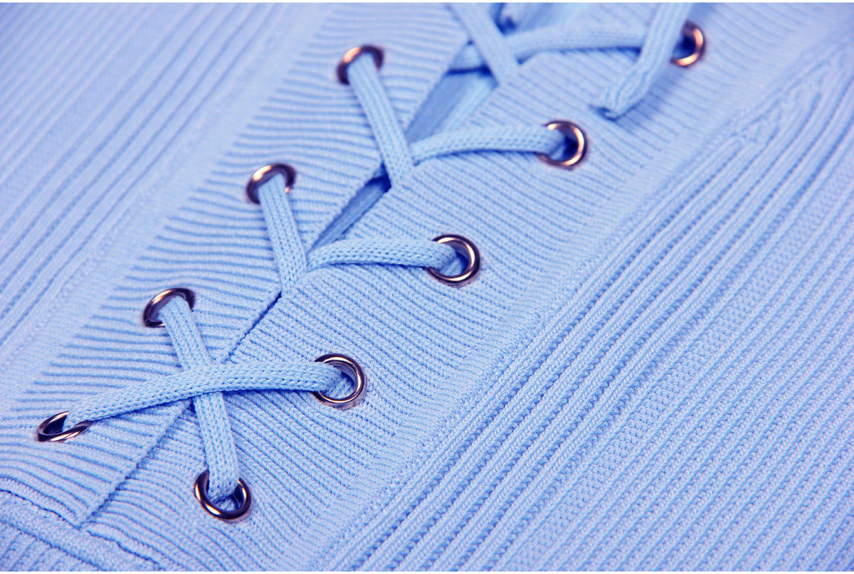 V Neck Summer Online Celebrity Lady Drawstring Cinched Slimming Short.