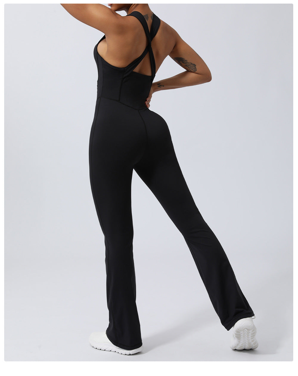 Skinny Yoga Sports Workout Clothes Belly Shaping Micro Yoga Jumpsuit. 