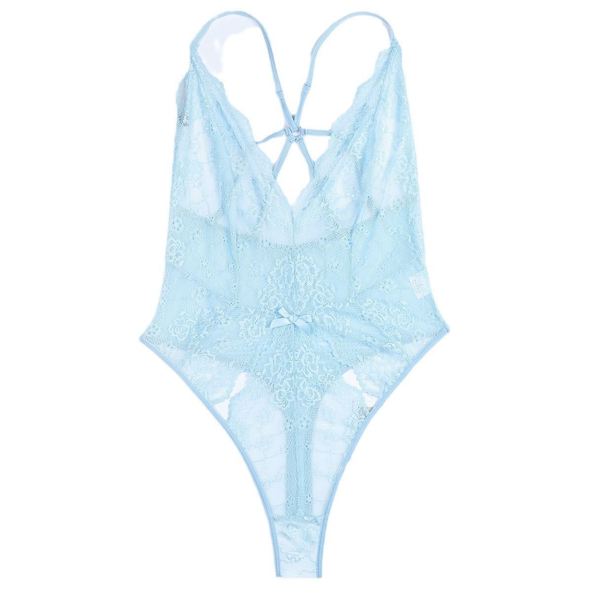 sexy lace lingerie Light Blue French Thin Lace Underwear Sexy V neck 