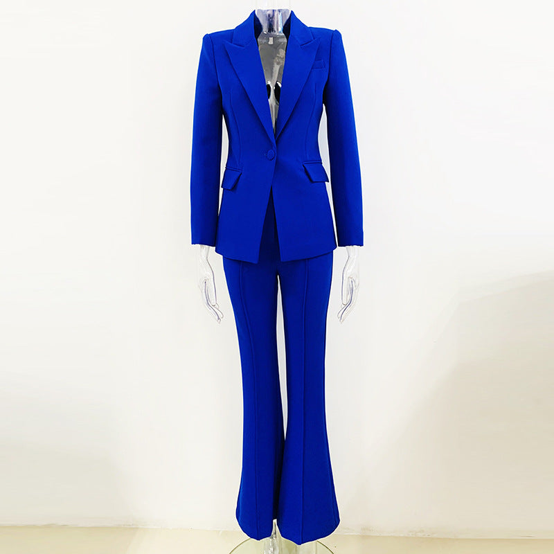 Business Wears One Button Cloth Cover Suit Bell Bottom Pants Two Piece