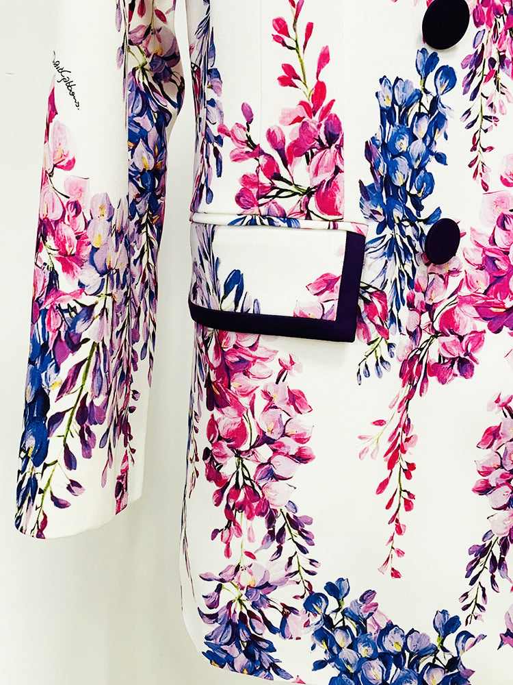 Suit Good Star Digital Printing Mid-Length Skinny Trousers Blazer wear