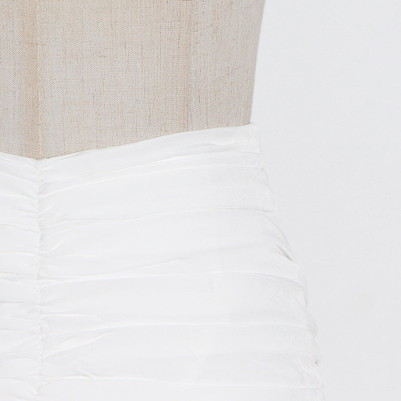 Skirt Design Pettiskirt Milky White Package Hip Stitching Skirt Women