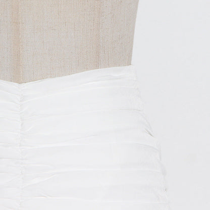 Skirt Design Pettiskirt Milky White Package Hip Stitching Skirt Women