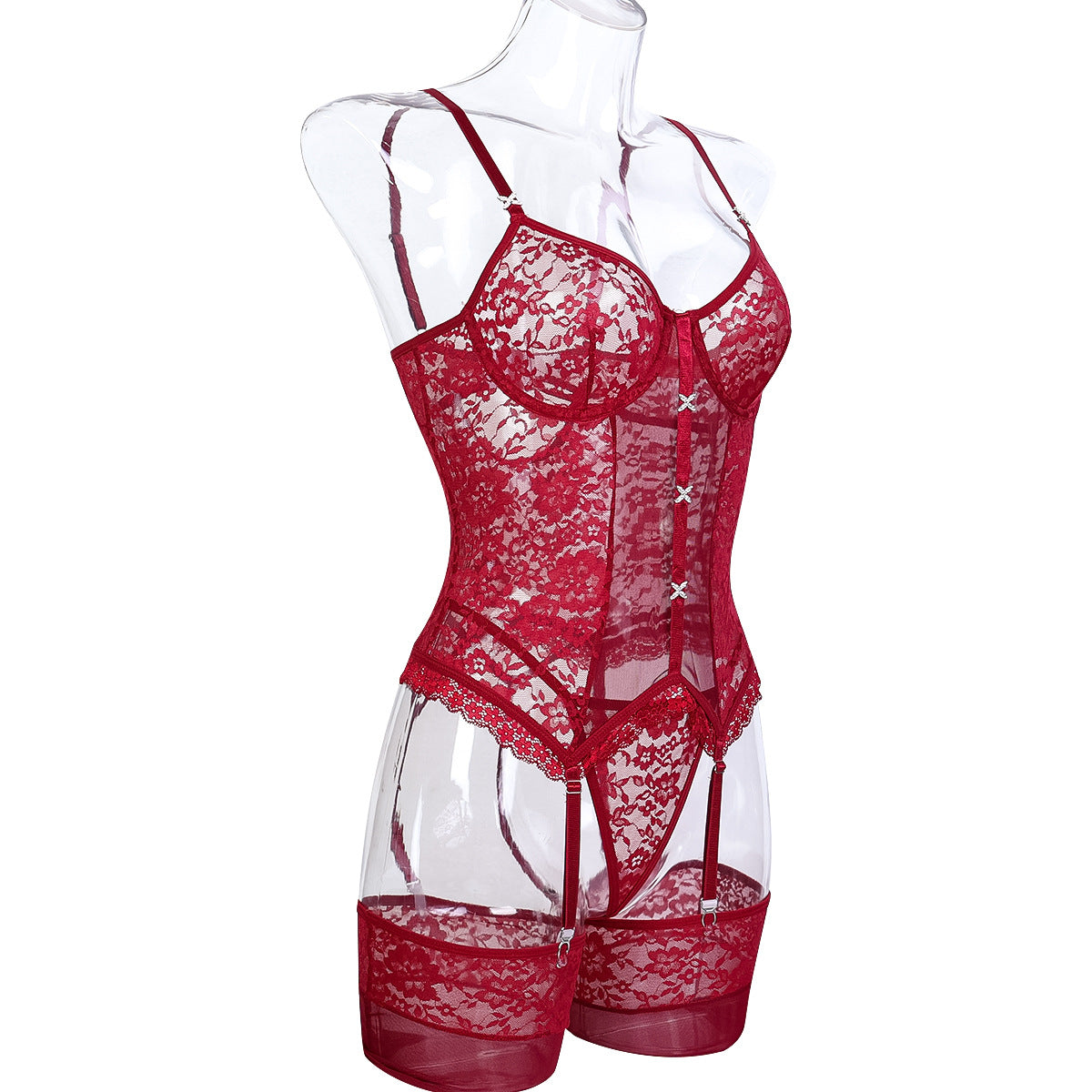 Luxury Underwear Temptation Thigh High Socks Three Piece Set through