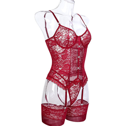 Luxury Underwear Temptation Thigh High Socks Three Piece Set through