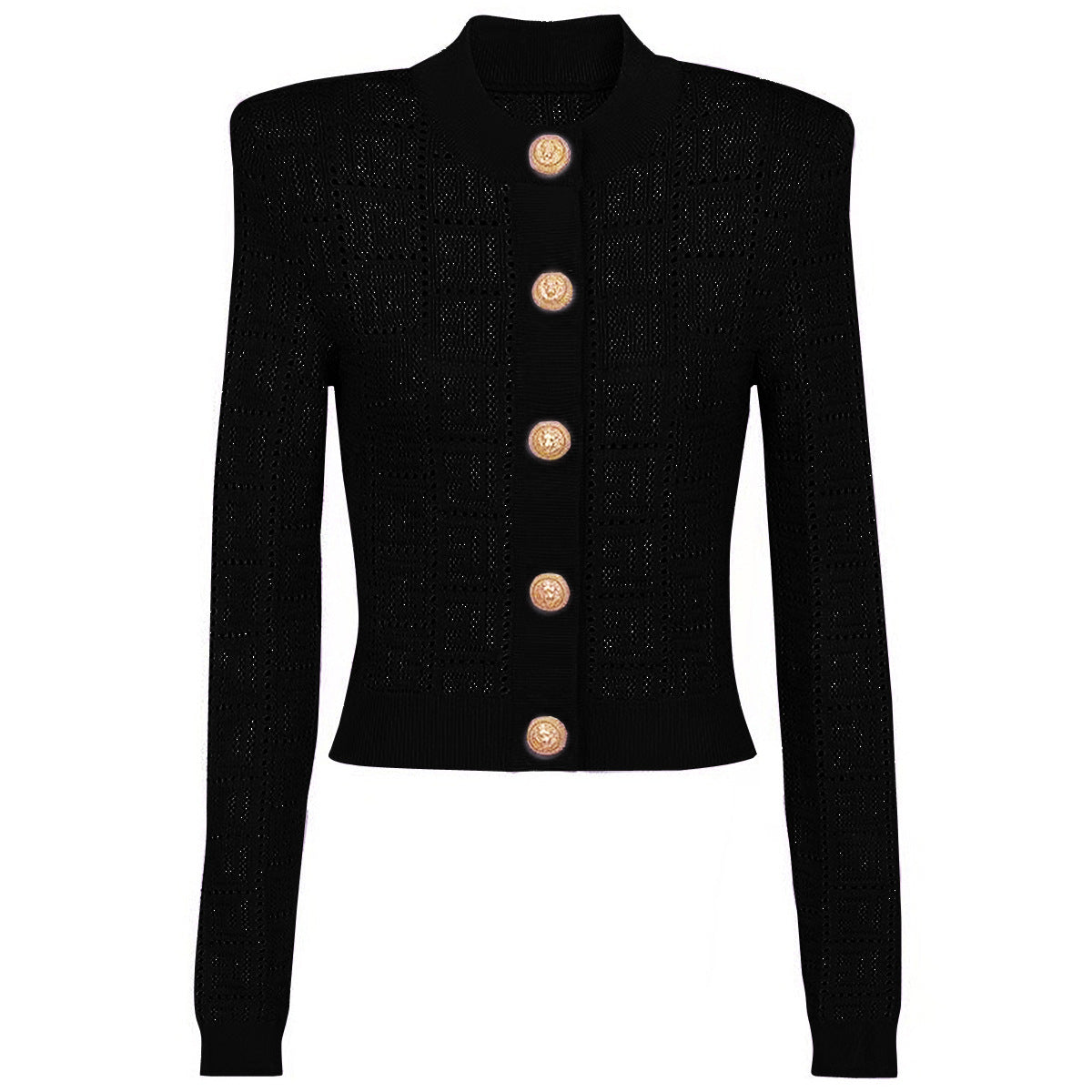  Long Sleeve Cardigan round Neck Cutout Sweater Top Cardigan Coat