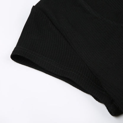 V-Neck Jumpsuit Women Clothing V neck Sexy Tight Short Sleeved T shirt
