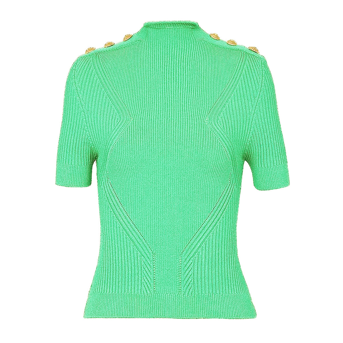 Summer Women Classic High Quality Shoulder Button Short Sleeve