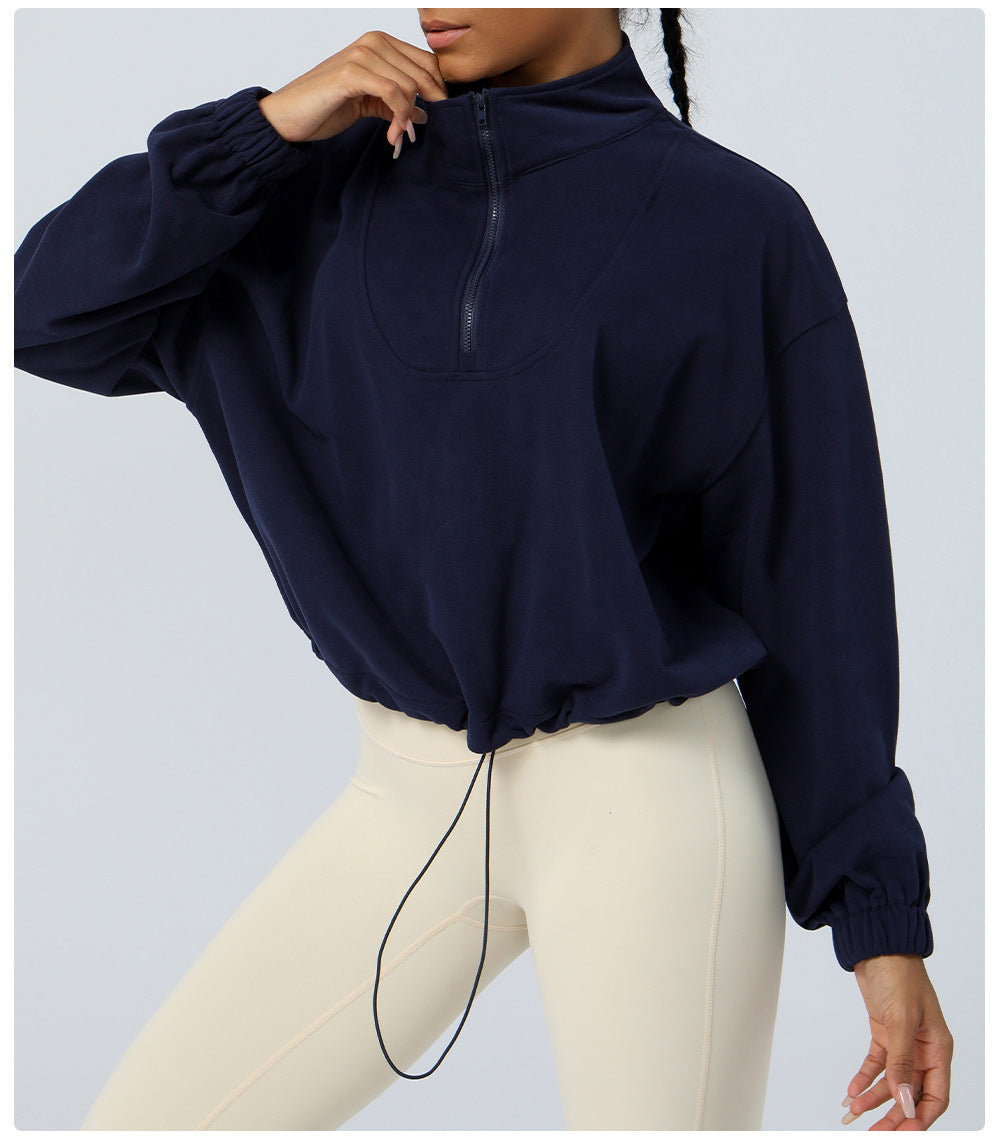 Loose Long Sleeve Top Outdoor Running Cycling Training Coat Sweatshirt