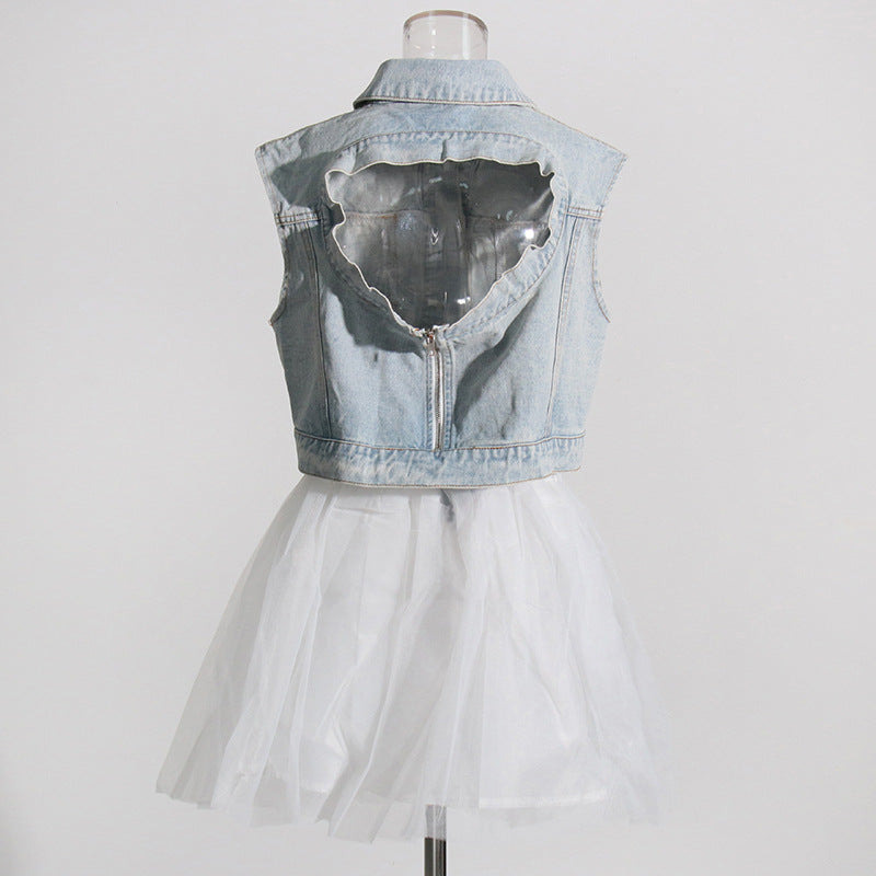 Denim Jacket Suit Personalized Sexy Two Piece Set Casual Suit