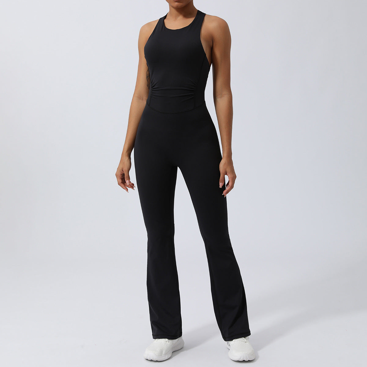 Skinny Yoga Sports Workout Clothes Belly Shaping Micro Yoga Jumpsuit. 