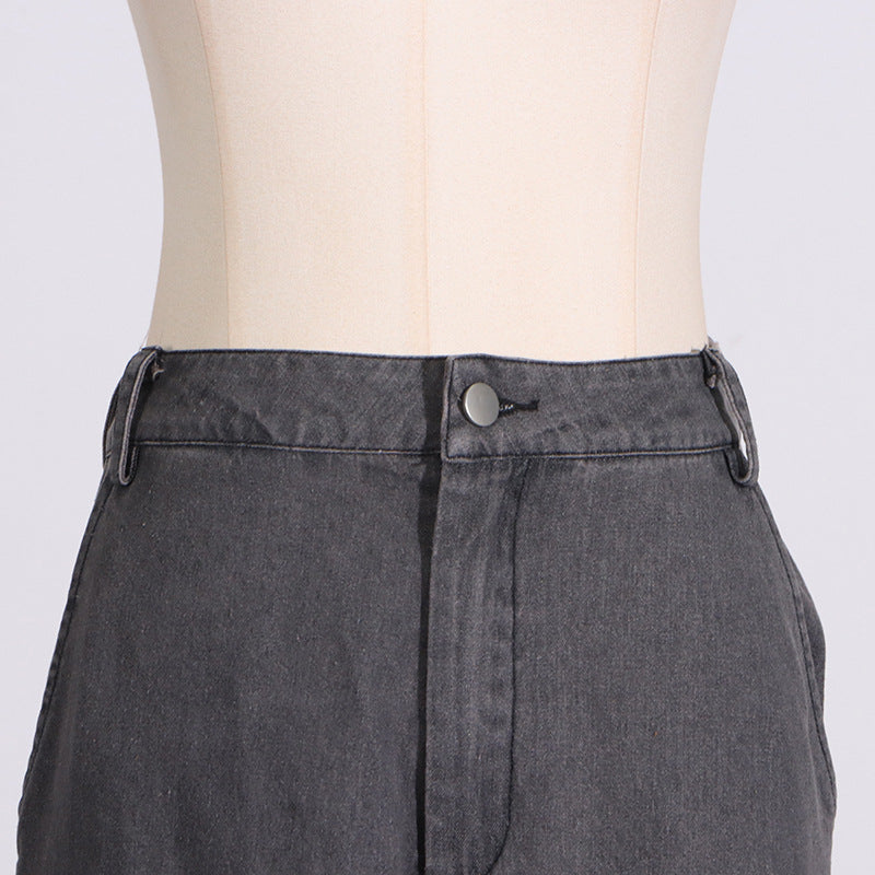 skirt high waist Ruffles Distressed Design Pleated Skirt for Women