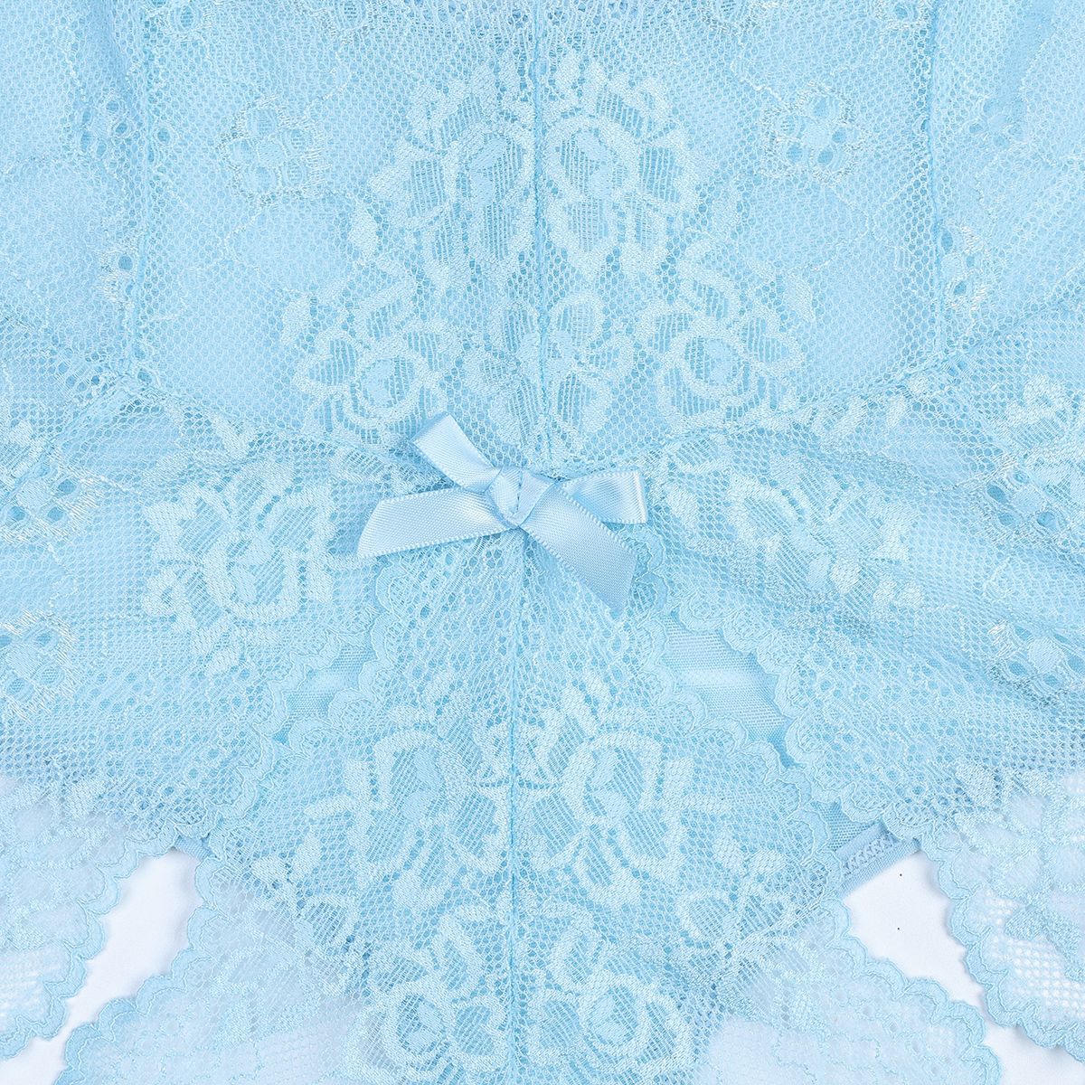 sexy lace lingerie Light Blue French Thin Lace Underwear Sexy V neck 