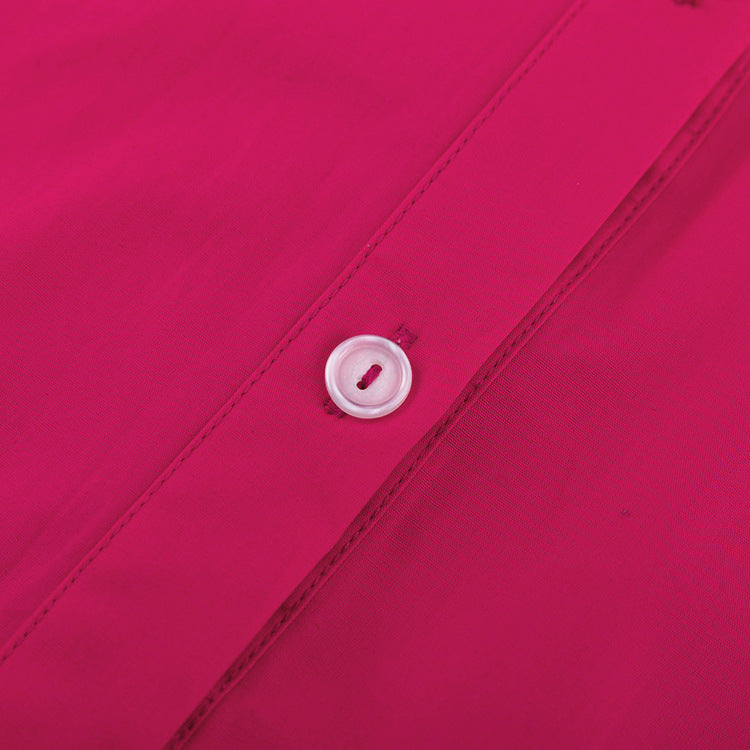 Spring Autumn Long Sleeve Office Cotton Solid Color Cardigan Soft Casual Shirt Women Mid-Length