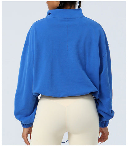 Loose Long Sleeve Top Outdoor Running Cycling Training Coat Sweatshirt
