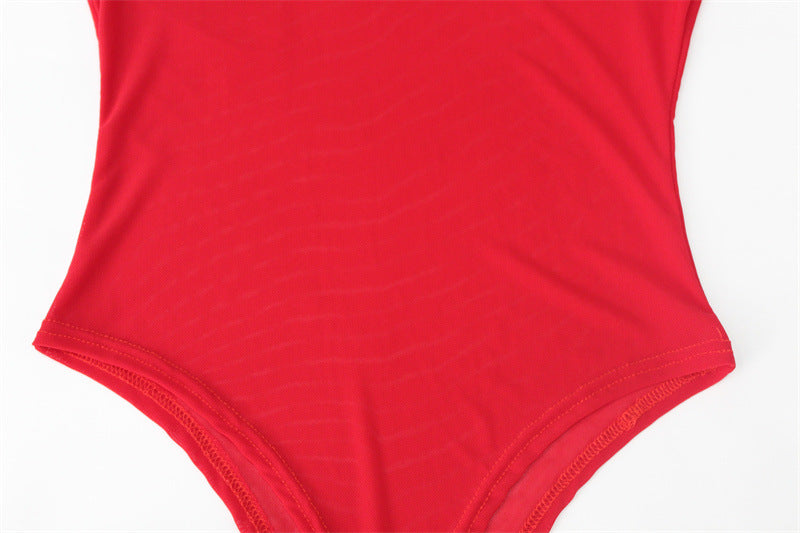 Women Clothing Sexy Turtleneck Long Sleeve Decoration SlimFit Jumpsuit