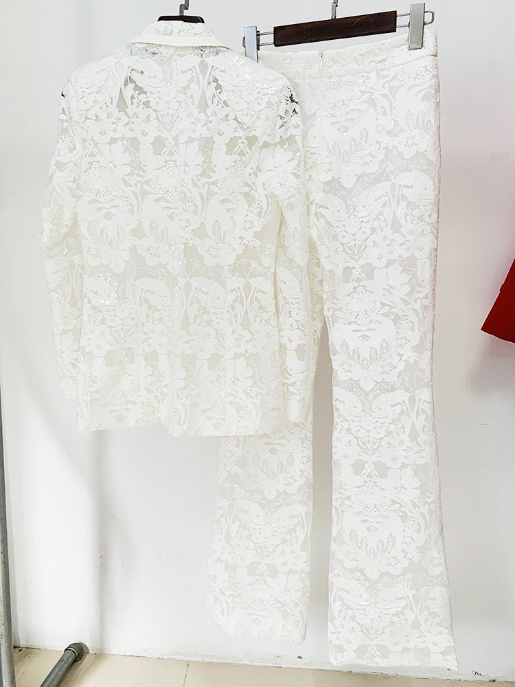 embroidery sequined blazer 