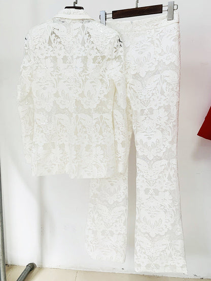 embroidery sequined blazer 