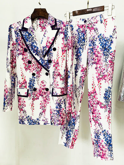 Suit Good Star Digital Printing Mid-Length Skinny Trousers Blazer wear