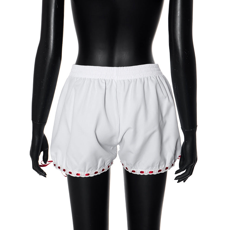  Low Waisted Shorts Women Clothing Summer Cute Bow Low Waisted Shorts