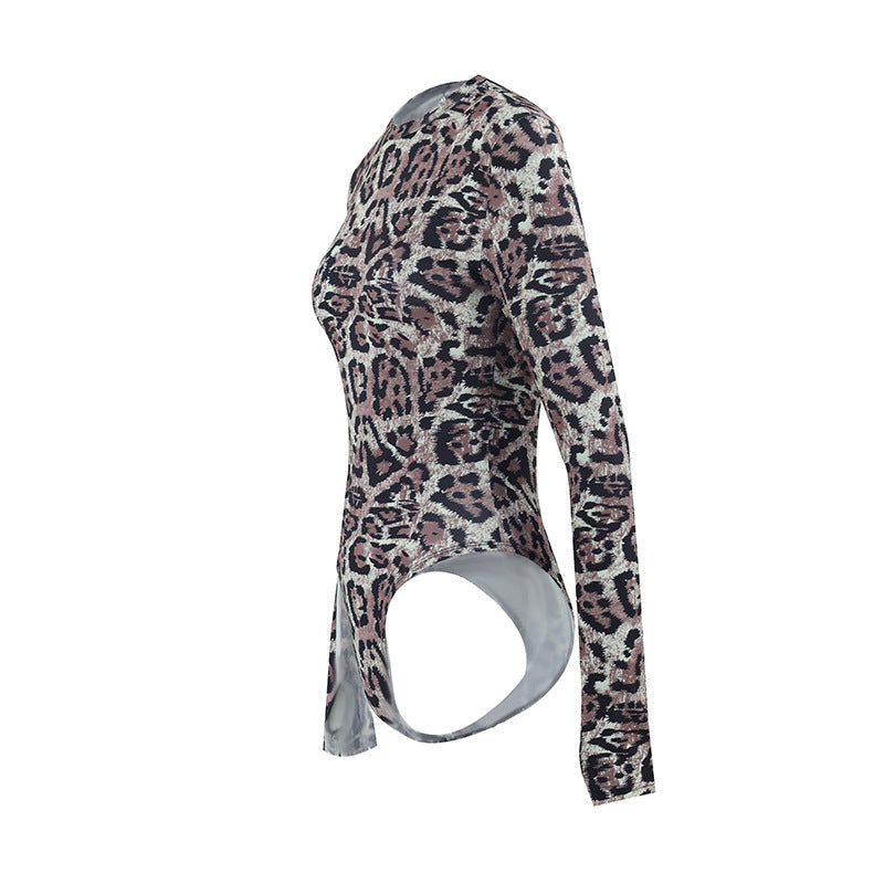 Sexy Vest Autumn Popular Leopard Print Sexy Vest Jumpsuit
