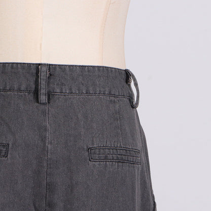 skirt high waist Ruffles Distressed Design Pleated Skirt for Women