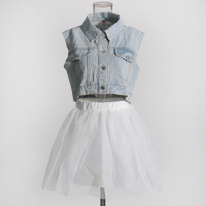 Denim Jacket Suit Personalized Sexy Two Piece Set Casual Suit