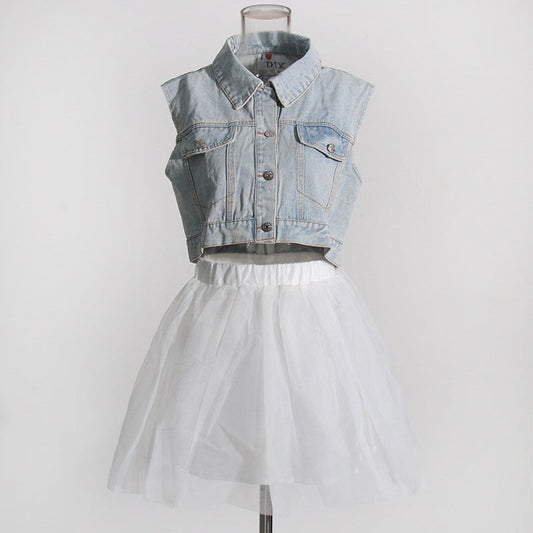Denim Jacket Suit Personalized Sexy Two Piece Set Casual Suit