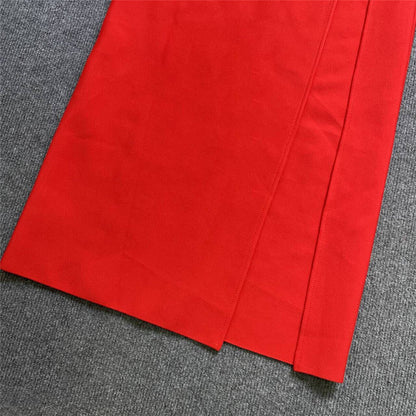 woman dimensional floral bandage skirt sexy hem split party skirt long