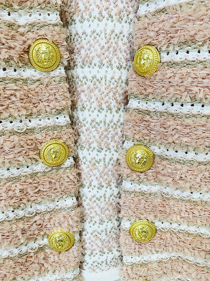 autumn winter coats Women Jacket Stitching Knitted Cardigan Coat Pink