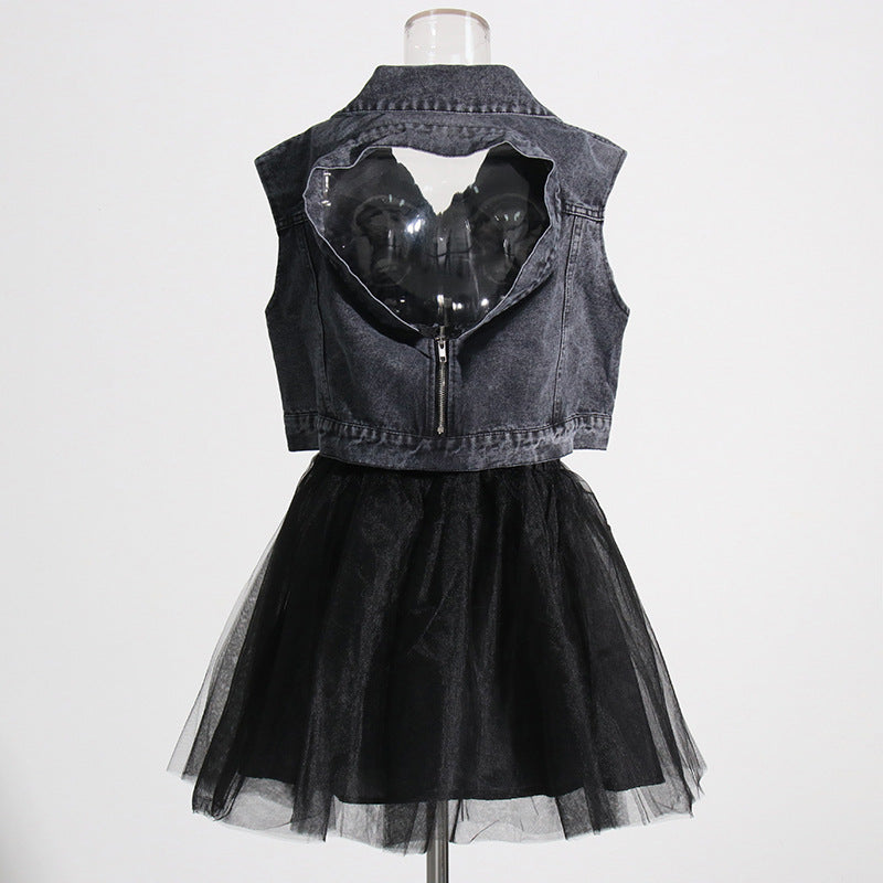Denim Jacket Suit Personalized Sexy Two Piece Set Casual Suit
