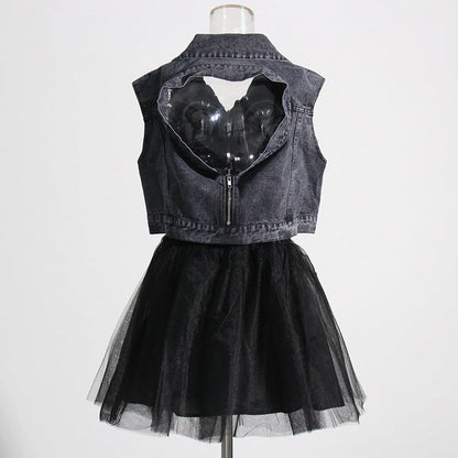 Denim Jacket Suit Personalized Sexy Two Piece Set Casual Suit