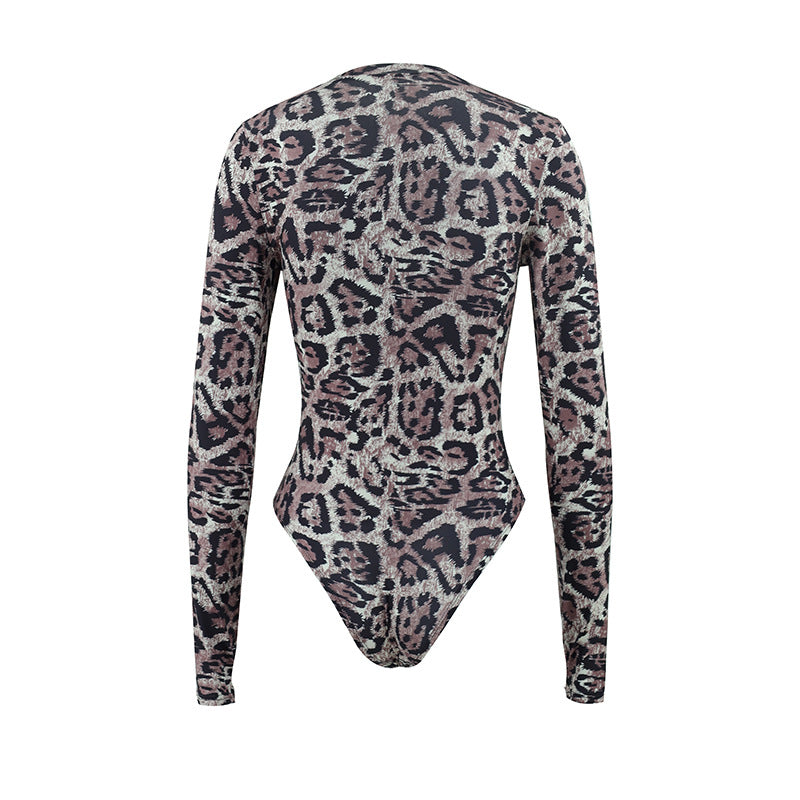 Sexy Vest Autumn Popular Leopard Print Sexy Vest Jumpsuit
