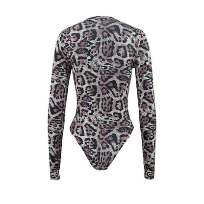 Sexy Vest Autumn Popular Leopard Print Sexy Vest Jumpsuit