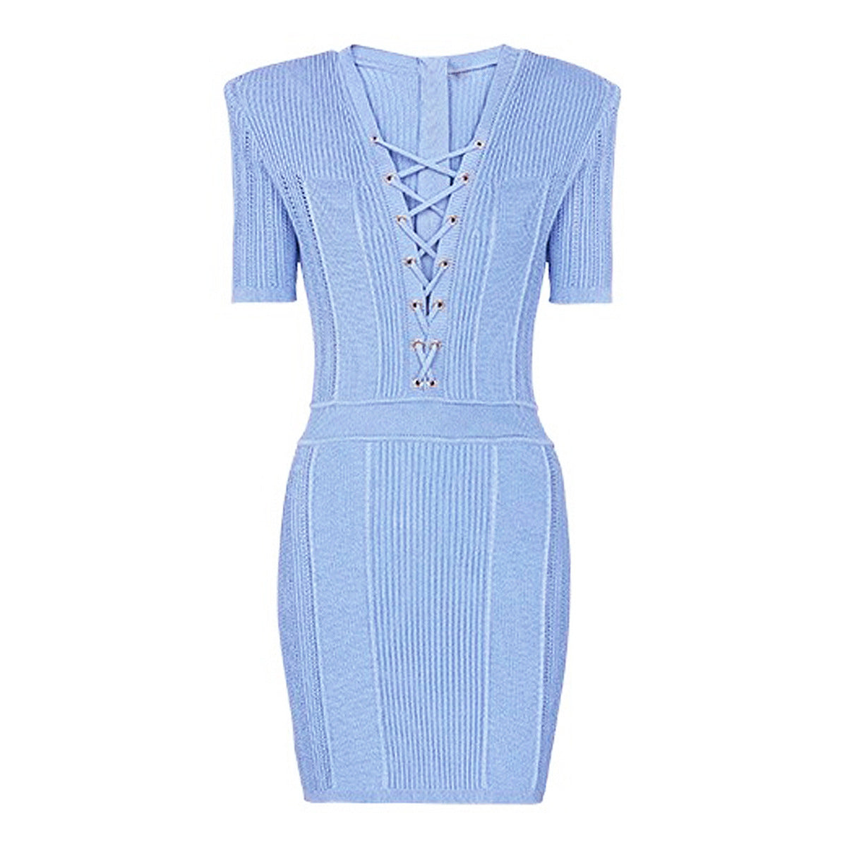 V Neck Summer Online Celebrity Lady Drawstring Cinched Slimming Short.