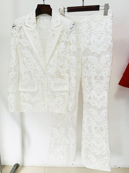 embroidery sequined blazer 