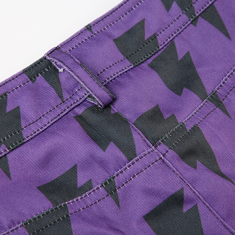   Match Pants for Women Street Cool Drag Low Waist Sexy Printed 