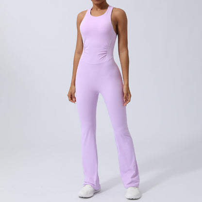 Skinny Yoga Sports Workout Clothes Belly Shaping Micro Yoga Jumpsuit. 
