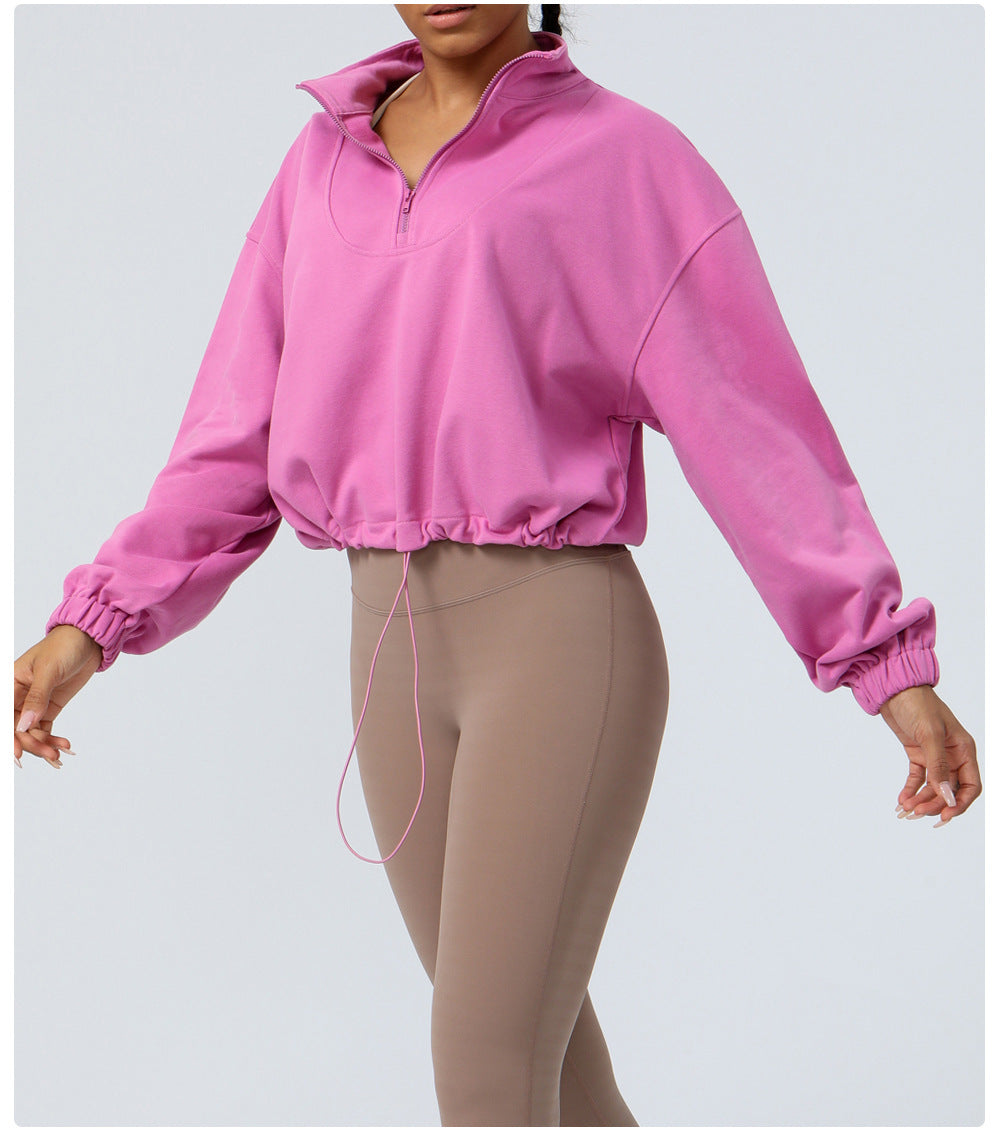 Loose Long Sleeve Top Outdoor Running Cycling Training Coat Sweatshirt