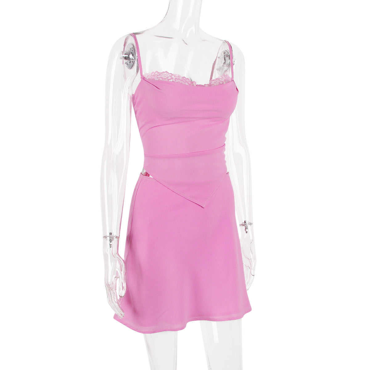 Gown for Women Sexy hem Irregular Asymmetric Small Sling Sexy Set lace