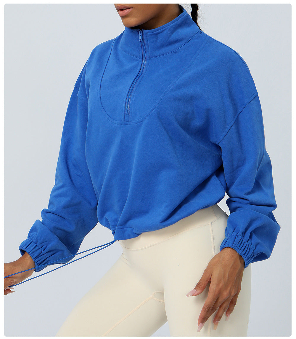 Loose Long Sleeve Top Outdoor Running Cycling Training Coat Sweatshirt