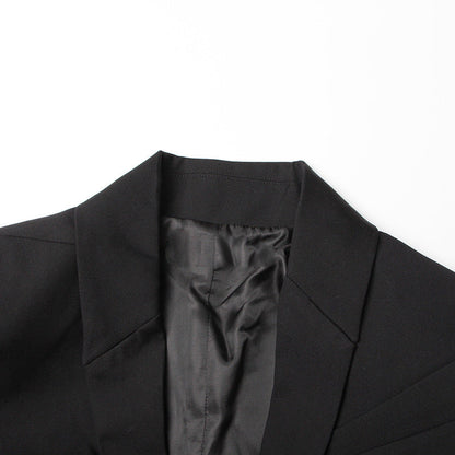 Blazer Boning Corset Waist Mesh Stitching See Through midlength design