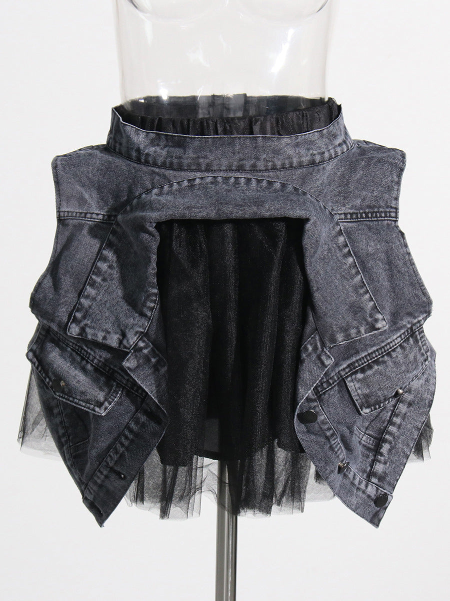 Denim Jacket Suit Personalized Sexy Two Piece Set Casual Suit