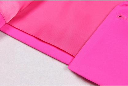 High Ostrich Feather Long Sleeve Slim Fit Office Women Business Skirt Sets